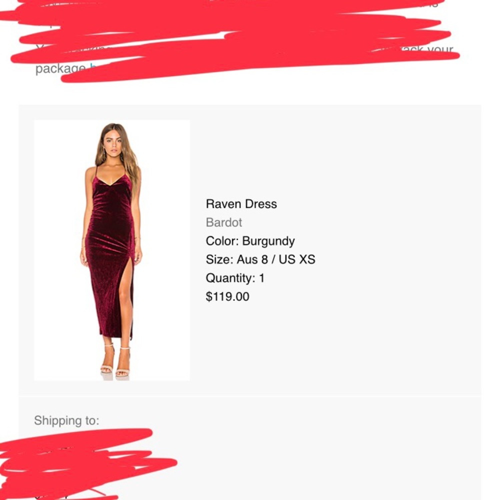 Bardot raven revolve dress size 4/XS velvet dress